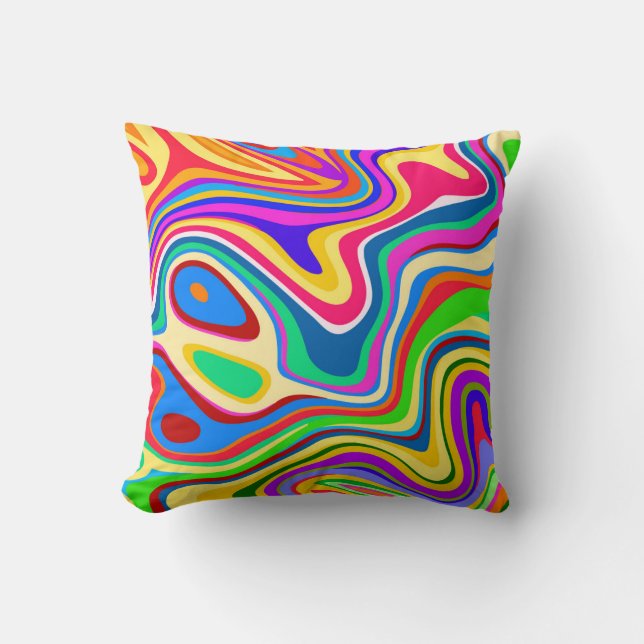 Coussin Hipster Super Retro Rainbow Surface Motif  (Recto)