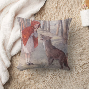 Coussin Histoire de Petit Chaperon Rouge vintage