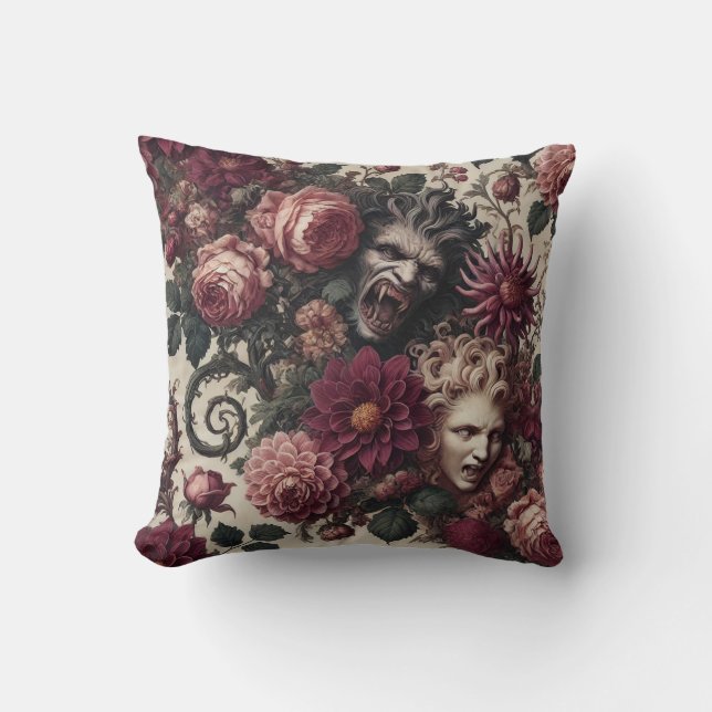 Coussin Histoire de sang – Gothique victorien (Recto)