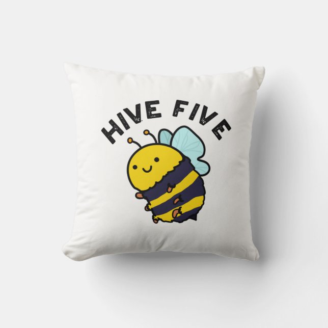 Coussin Hive Cinq Funky High Cinq Bee Pun (Recto)