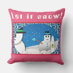 Coussin Hiver Blizzard Storm Le plaisir de Snowman