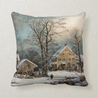 Coussin Hiver dans le pays, un matin froid