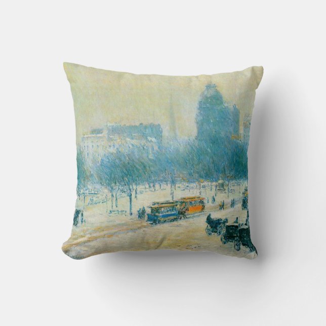 Coussin Hiver en Union Carré par Frederick Childe Hassam (Recto)