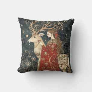 Coussin Hiver enchanté : Le Maiden et le Stag