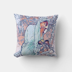 Coussin Hiver (Quatre Saisons), Alphonse Mucha