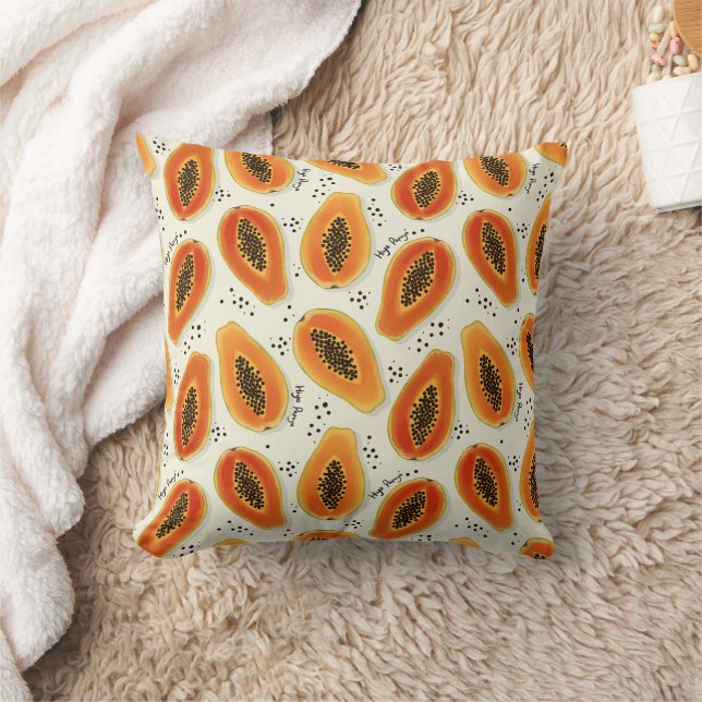 Coussin Hiya Papaya Motif (Couverture)