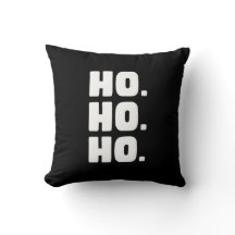 HO. HO. HO. Black & White With Buffalo Plaid Back