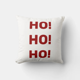 Coussin Ho ! Ho ! Ho ! Christmas Holiday Red Texte