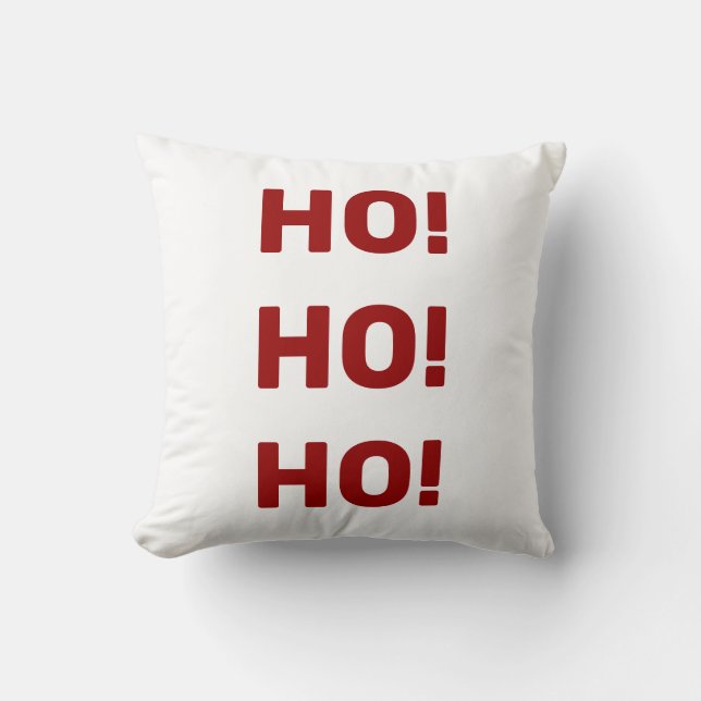 Coussin Ho ! Ho ! Ho ! Christmas Holiday Red Texte (Recto)