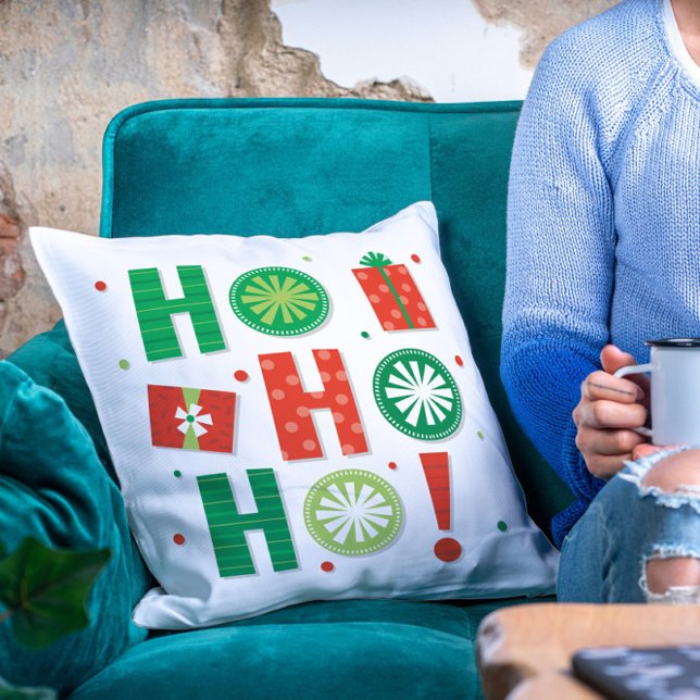 Coussin Ho Ho Ho Noël moderne (Créateur téléchargé)