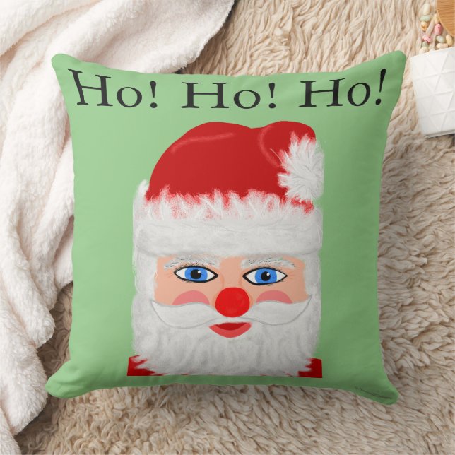 Coussin Ho Ho Ho Santa Claus Personnaliser Nom De Famille (Couverture)