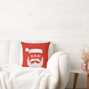 Coussin Ho Ho Ho Santa Hat et la barbe