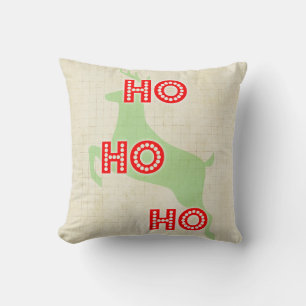 Coussin ho ho rennes rouge vert noël
