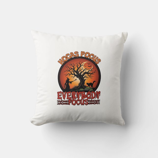Coussin Hocas Pocus Tout le monde se concentre sur l'arbre (Recto)