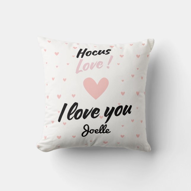 Coussin Hocus love I love You  (Recto)