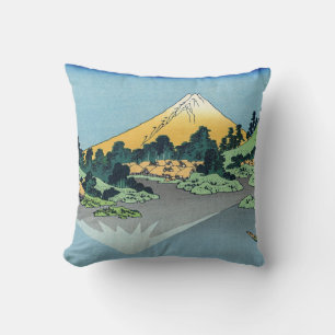 Coussin Hokusai - Le Mont Fuji reflète le lac Kawaguchi