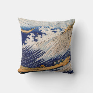 Coussin Hokusai Ocean Waves Sea Boats