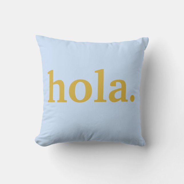 Coussin Hola Gold Script & Blue (Recto)