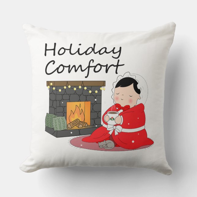 Coussin Holiday Comfort - Christmas themed Throw Pillow (Recto)