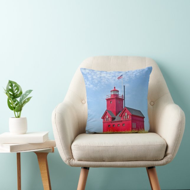 Coussin Holland Michigan Big Red Lighthouse (Chaise)