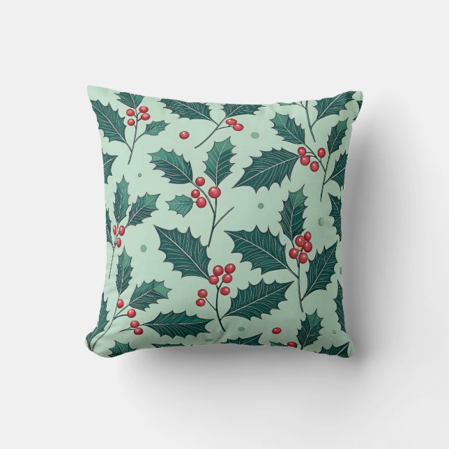 Coussin Holly Berry Christmas Cushion (Recto)