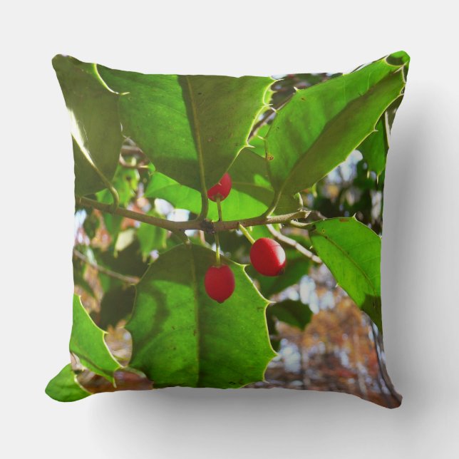 Coussin Holly Feuilles II Vacances Nature Botanique (Recto)