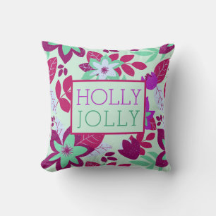 Coussin Holly Jolly Noël Fête Florale
