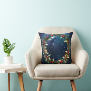 Coussin Holly Wreath Christmas Eve Carré de vacances