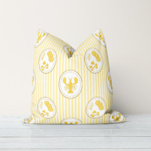 Coussin Homard côtier méditerranéen et limoncello rayé