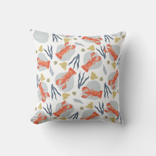 Coussin Homard écrevisse fruits de mer sous l'eau motif