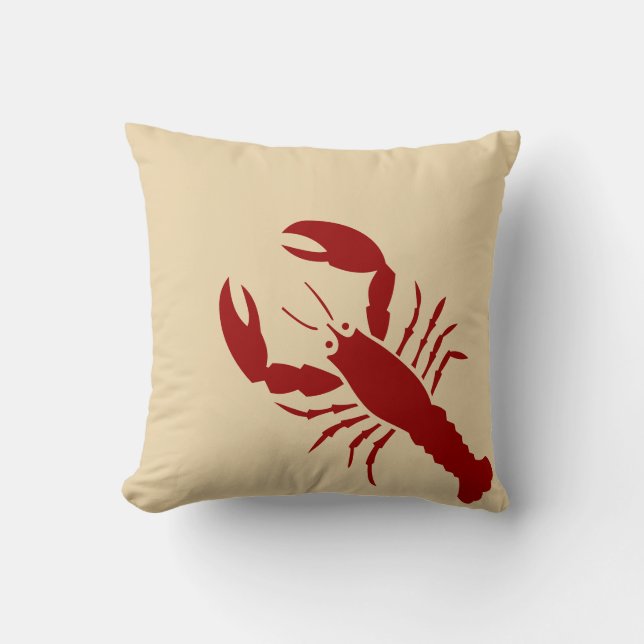 Coussin Homard rouge ~ Automne Vintage (Recto)