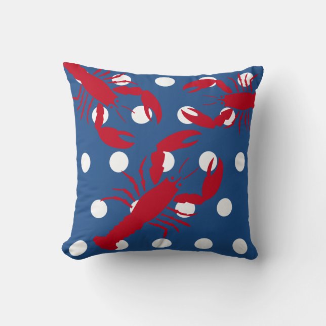 Coussin Homard rouge ~ Maison de plage (Recto)