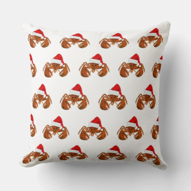 Coussin Homard Santa Claus maritime (Recto)
