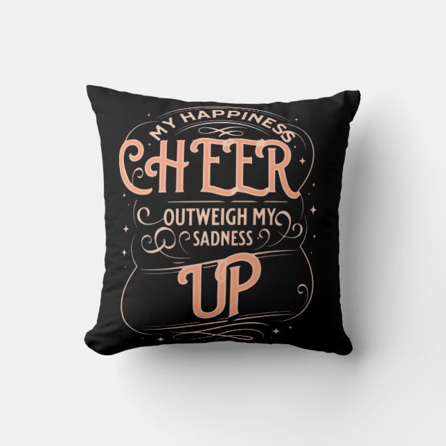 COUSSIN HOME DECOR HAPPINESS CHEER UP THROW PILLOW  (Recto)