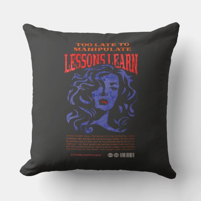 COUSSIN HOME DECOR MANIPULATE LESSONS LEARN THROW PILLOW  (Recto)