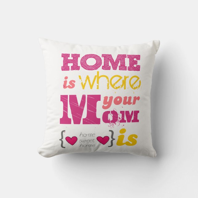 Coussin Home i where your mom i (Recto)