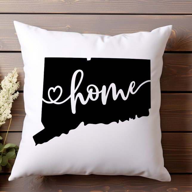Coussin Home State Outline Heart Connecticut (Créateur téléchargé)
