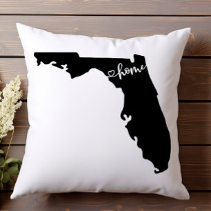 Coussin Home State Outline Heart Florida