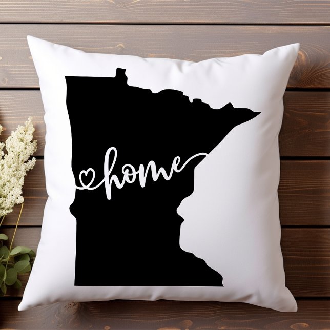 Coussin Home State Outline Heart Minnesota (Créateur téléchargé)