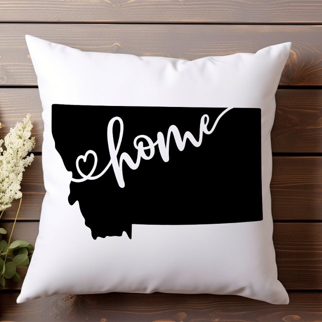 Coussin Home State Outline Heart Montana (Créateur téléchargé)