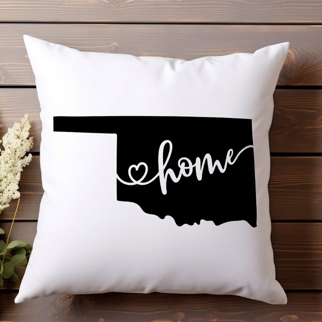 Coussin Home State Outline Heart Oklahoma (Créateur téléchargé)