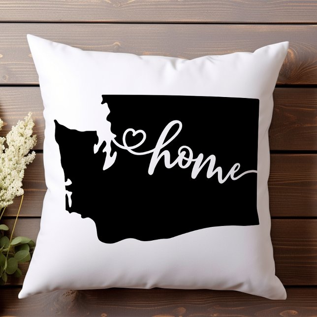 Coussin Home State Outline Heart Washington (Créateur téléchargé)