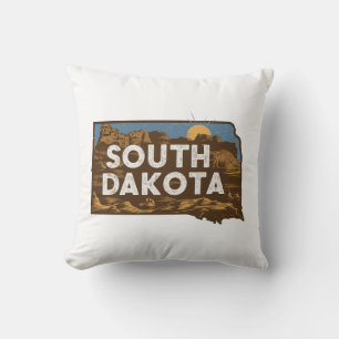 Coussin Home State Retro Color South Dakota