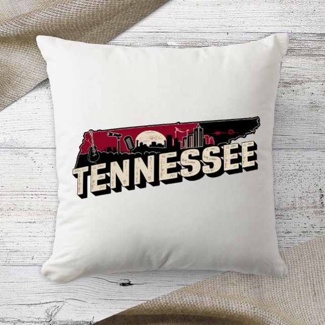 Coussin Home State Retro Color Tennessee (Créateur téléchargé)