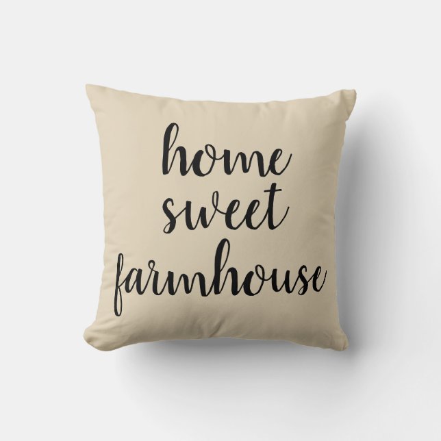 Coussin Home Sweet Farmhouse Beige Thaillow Pillow (Recto)