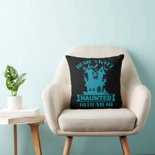 Coussin HOME SWEET HAUNTED HOME drôle halloween