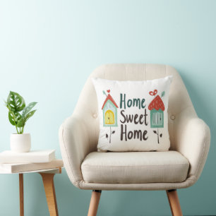 Coussin Home Sweet Home Cute House