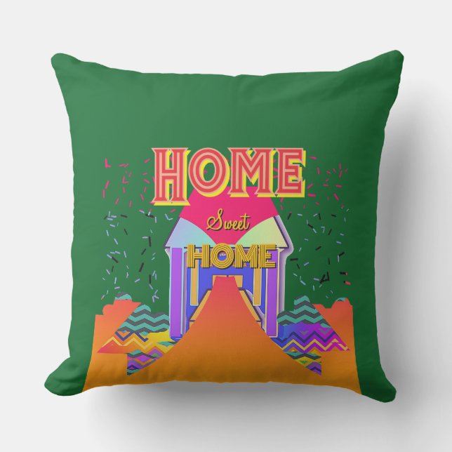 Coussin Home Sweet Home Dk Green (Recto)