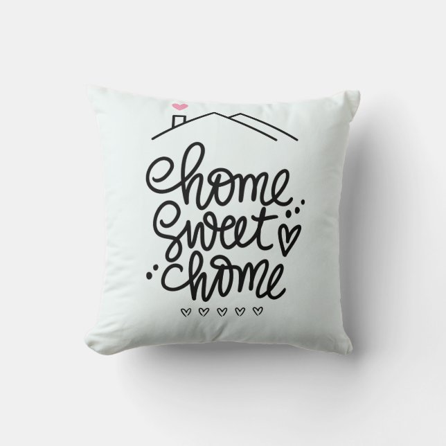 Coussin Home Sweet Home – Handwritten Pillow Design (Recto)