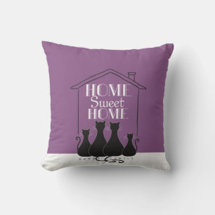 Coussin Home sweet home - Happy cat